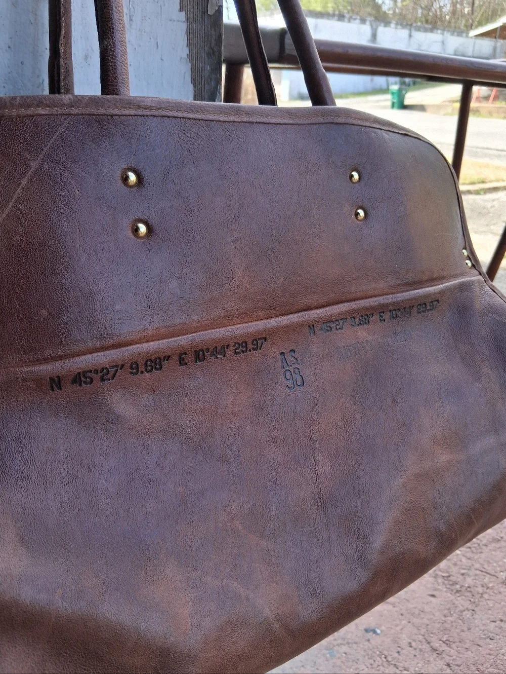Brown Leather A.S.98 Tote Bag, Unisex